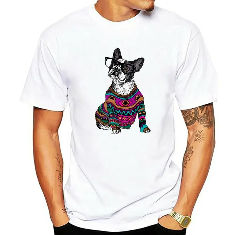 

Модная женская футболка с коротким рукавом, хипстерская забавная футболка с изображением французской собаки для девушек, повседневные фут...