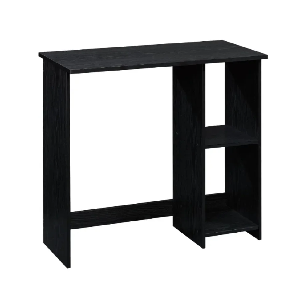 

Mainstays Computer Desk Small Space Writing Desk with 2 Shelves True Black Oak Finish Laptop Table Furniture