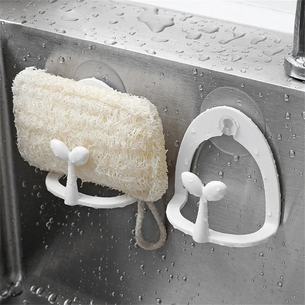 

1/2pcs Simple Sponge Drying Holder Plastic Suction Cup Sponges Water Drain Cleaning Pad Storage Rack Home Kitchen Storage Hanger