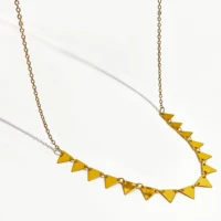 perisbox delicate dainty gold color brass triangle charm necklace link chain layered chokers necklaces for women simple jewelry
