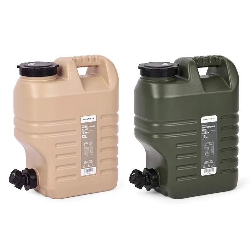 

12L Water Storage Containers with Faucet BPA-Free Portable Large Water Bucket Jug Tank for Camping Outdoor Hiking