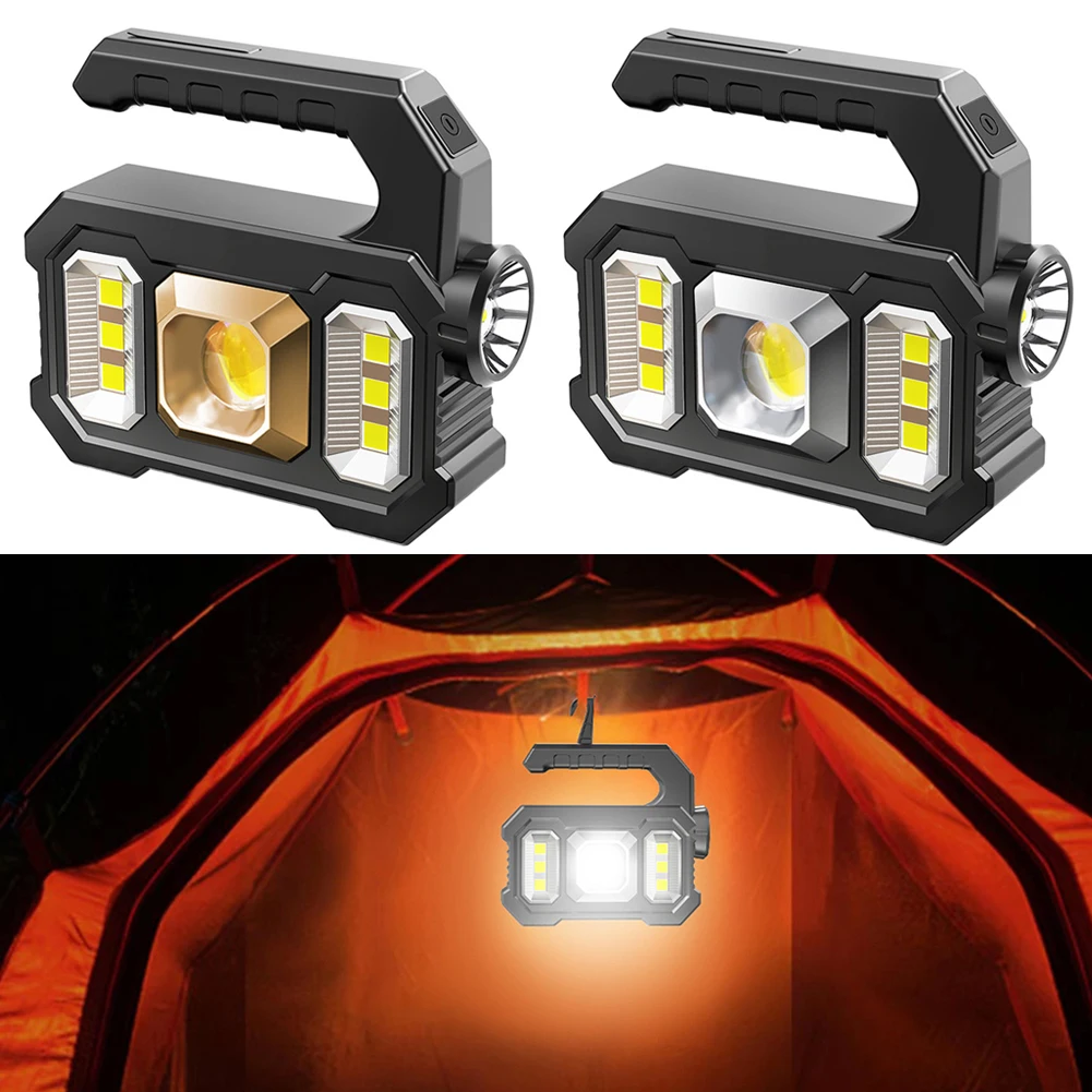

LED+COB Handheld Flashlight USB Charging Waterproof Solar Powered Lanterns 3 Modes 300LM 1200mAh Emergency Equipment