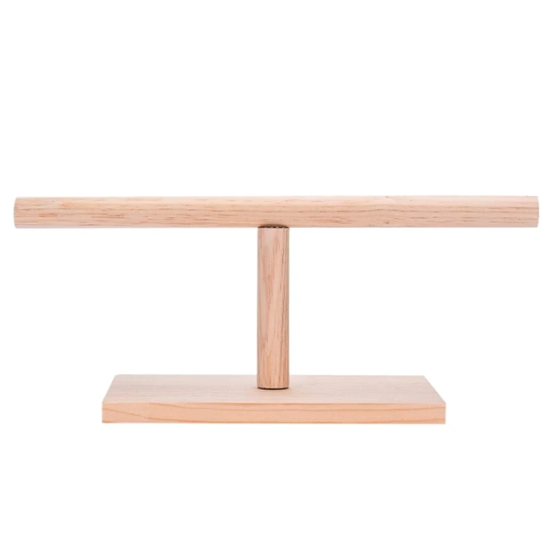 

Chicken Perch with Base Natural Wood Stand Training Bar T-Shape Easy to Assemble