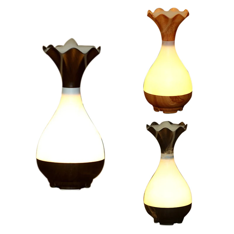 Electric Humidifier Essential Wood Grain Air Humidifier Mini USB LED