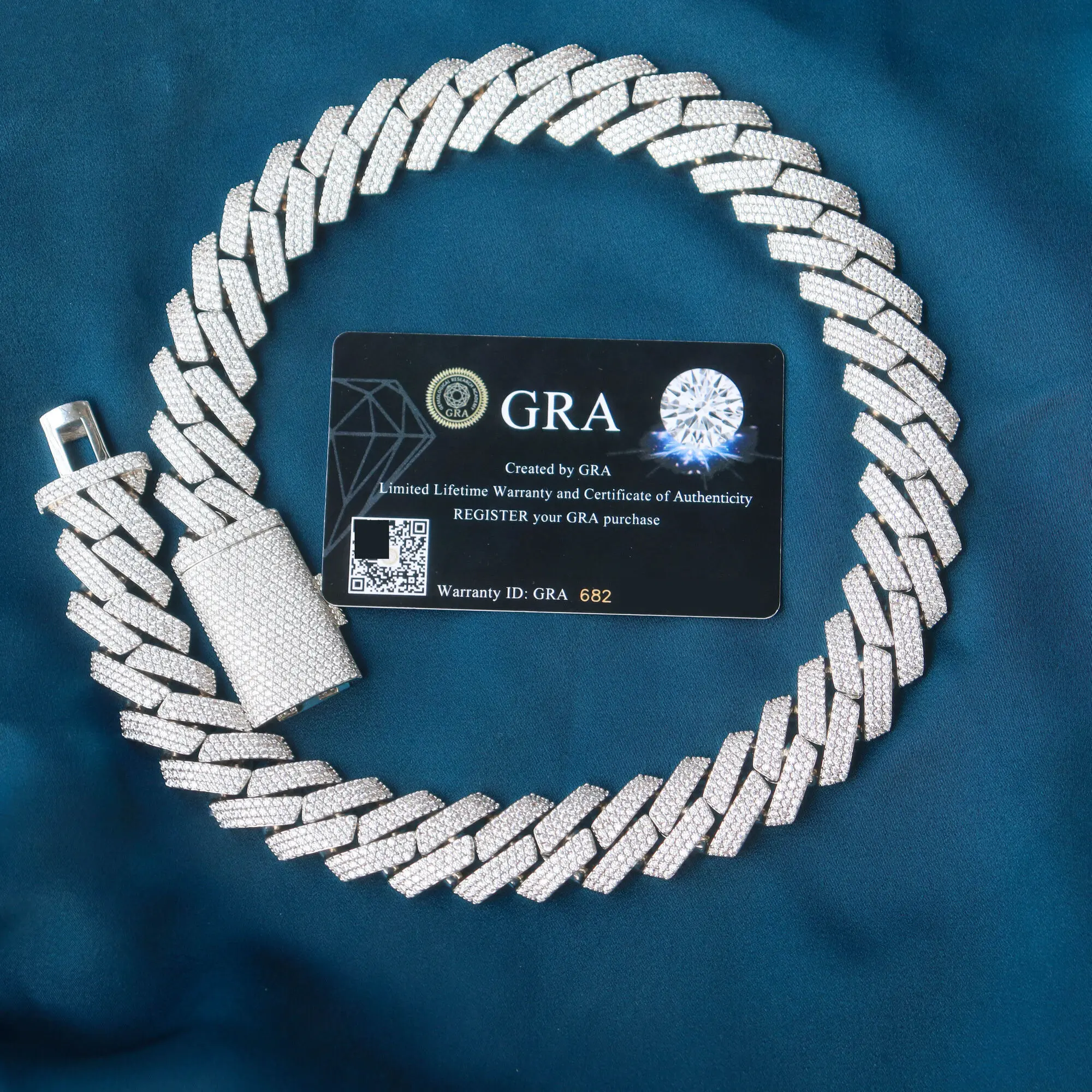 20 мм VVS Муассанит Iced Out 18-каратное позолоченное ожерелье с бриллиантами из