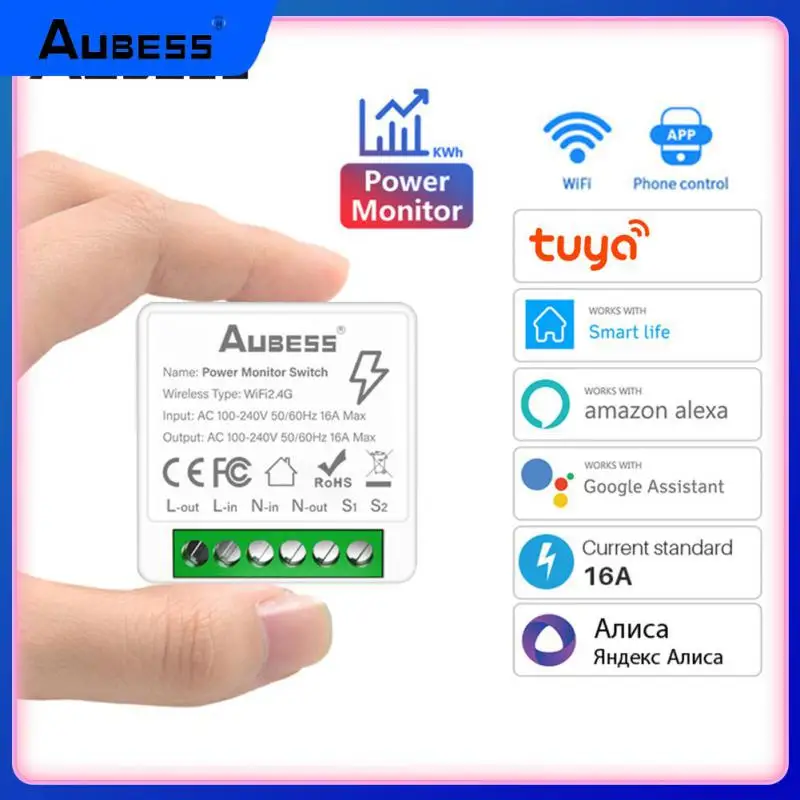 

Wireless Switch With Energy Monitor 16a 2-way Control Smart Life Control Timer Tuya Wifi Mini Breaker Timer 16a 2-way Control