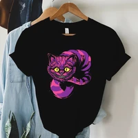 cute cat shy face printed t shirt women harajuku clothes kawai cat t shirts tee for womens tshirt female tops graphic t shirt