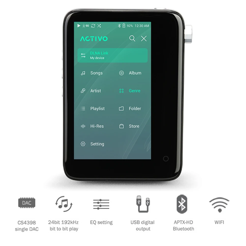 ACTIVO CT10 MP3 Players High Resolution Digital Audio Player With Bluetooth WiFi USB DAC MQA |