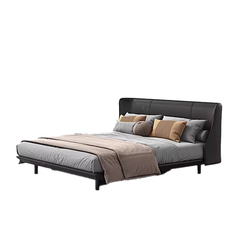 Эстетические кровати в скандинавском стиле роскошные кожаные минималистичные