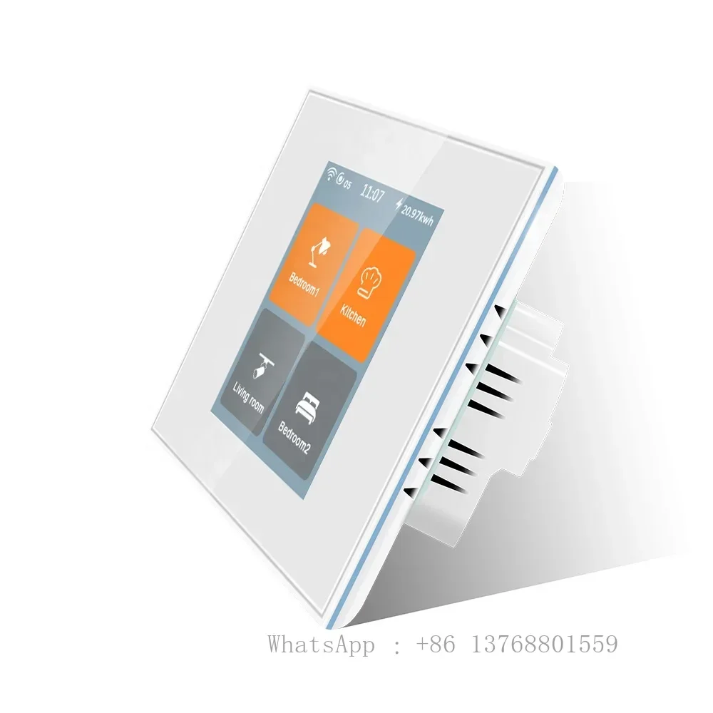 Tuya Zigbee Lanbon 4-бандовый умный выключатель света с сенсорным ЖК-экраном пульт