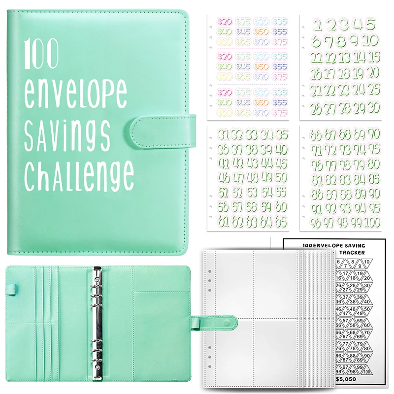 

Savings Challenges 100 Envelope Challenge Binder Easy and Fun Way To Save $5,050 Binder with Cash Envelopes