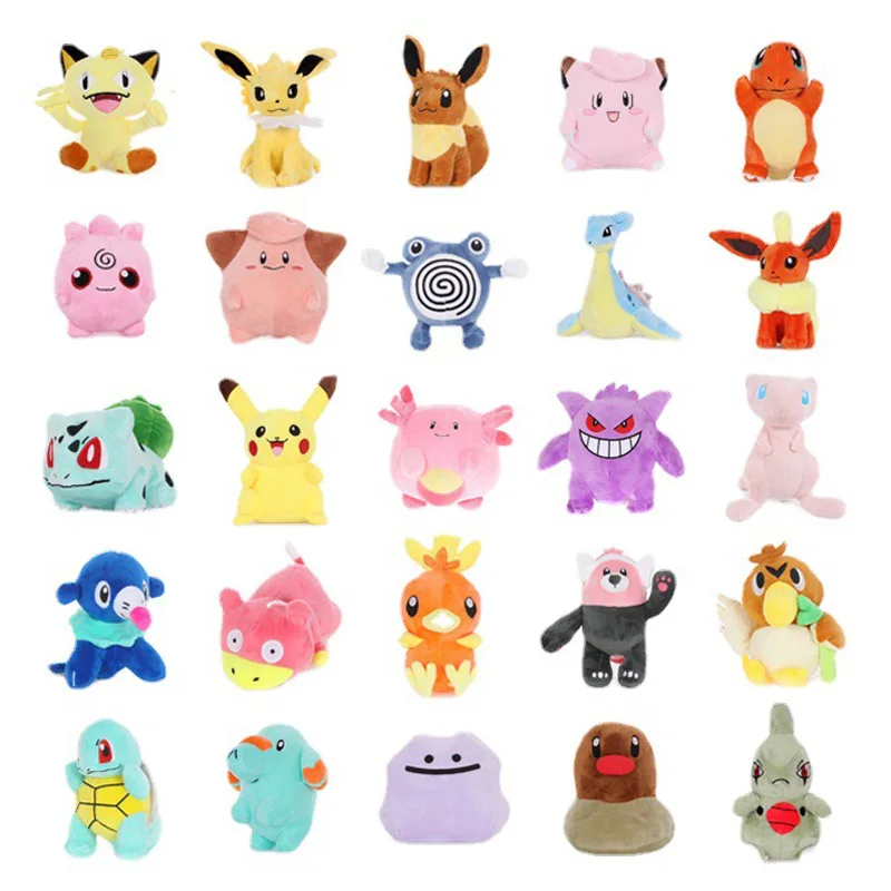 

Kawaii Anime TAKARA TOMY Pokemon Collection Pikachu Cute Cartoon Plush Doll Children's Decorative Stuffed Toys Birthday Gift