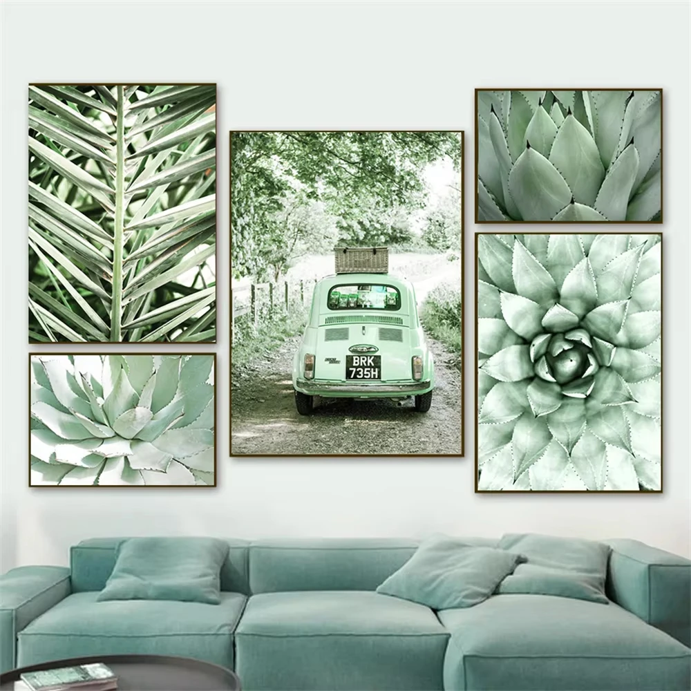 Скандинавская Настенная картина кактус суккуленты листья растений