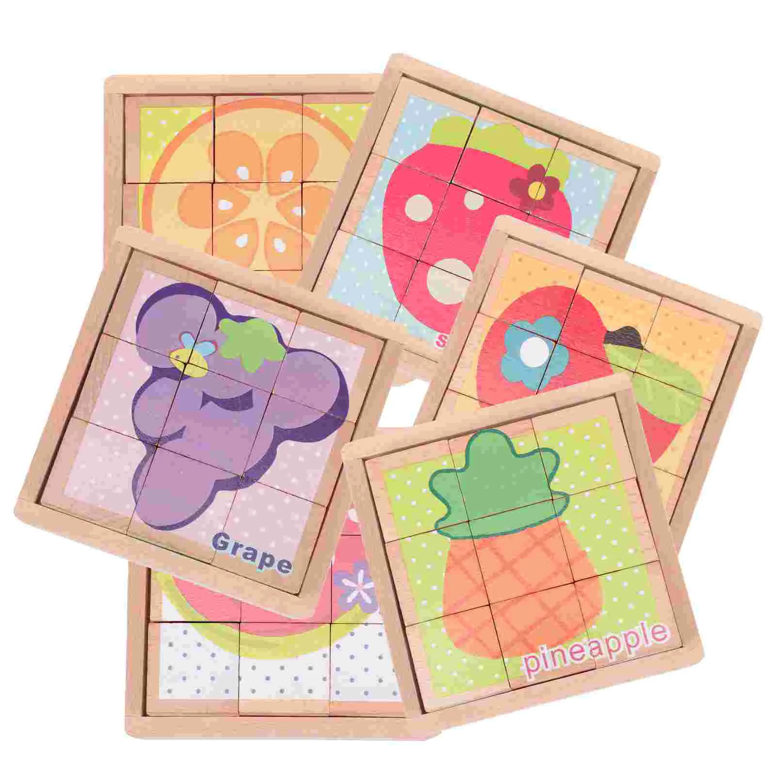 

1 Set Wooden Puzzle Jigsaw Baby Cartoon Puzzles Educational Learning Toys