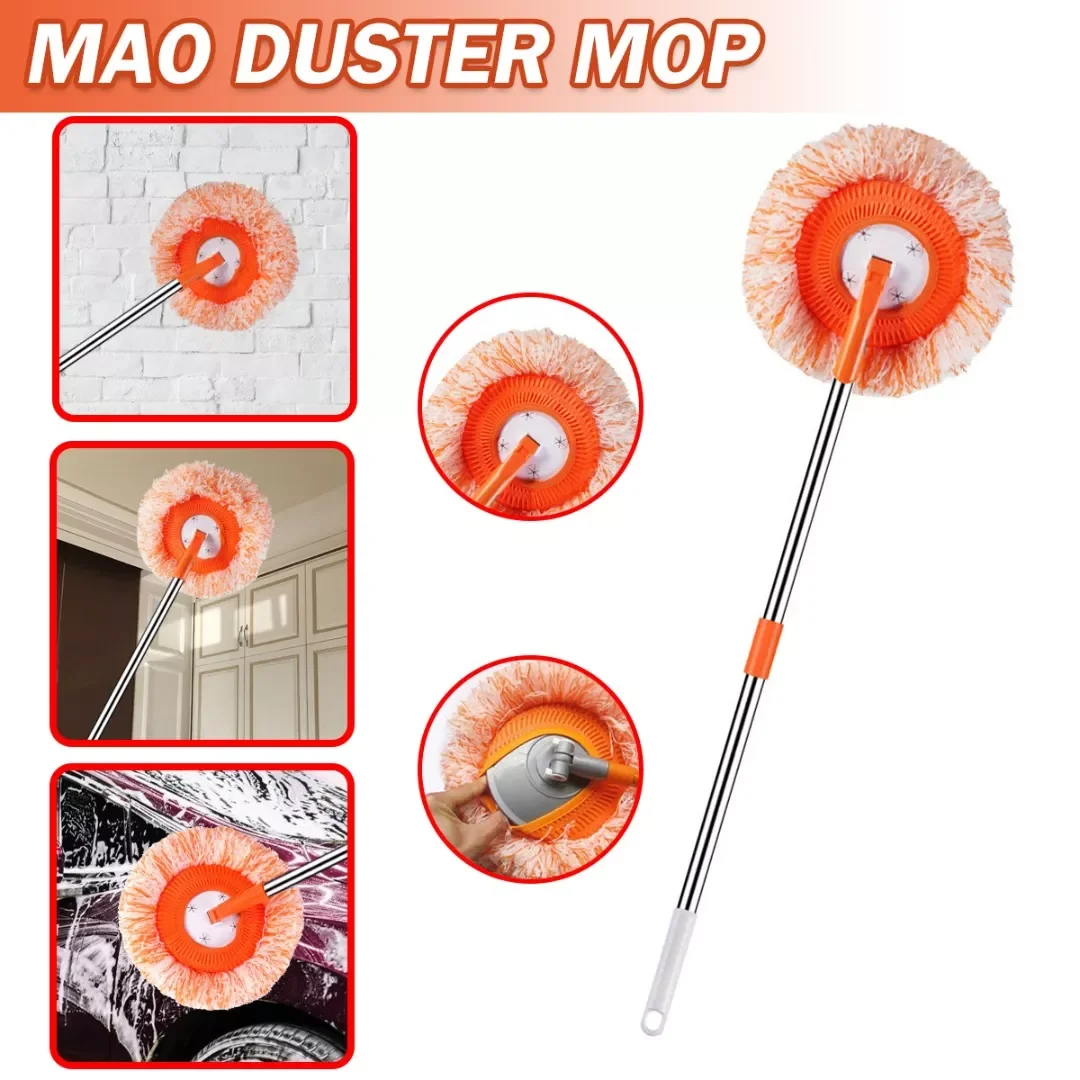 

NEW2023 Rotatable Cleaning Mop Height Adjustable Handle Mops Pratical Spinning Floor Mops Home Wall Ceiling Household Cleaning T