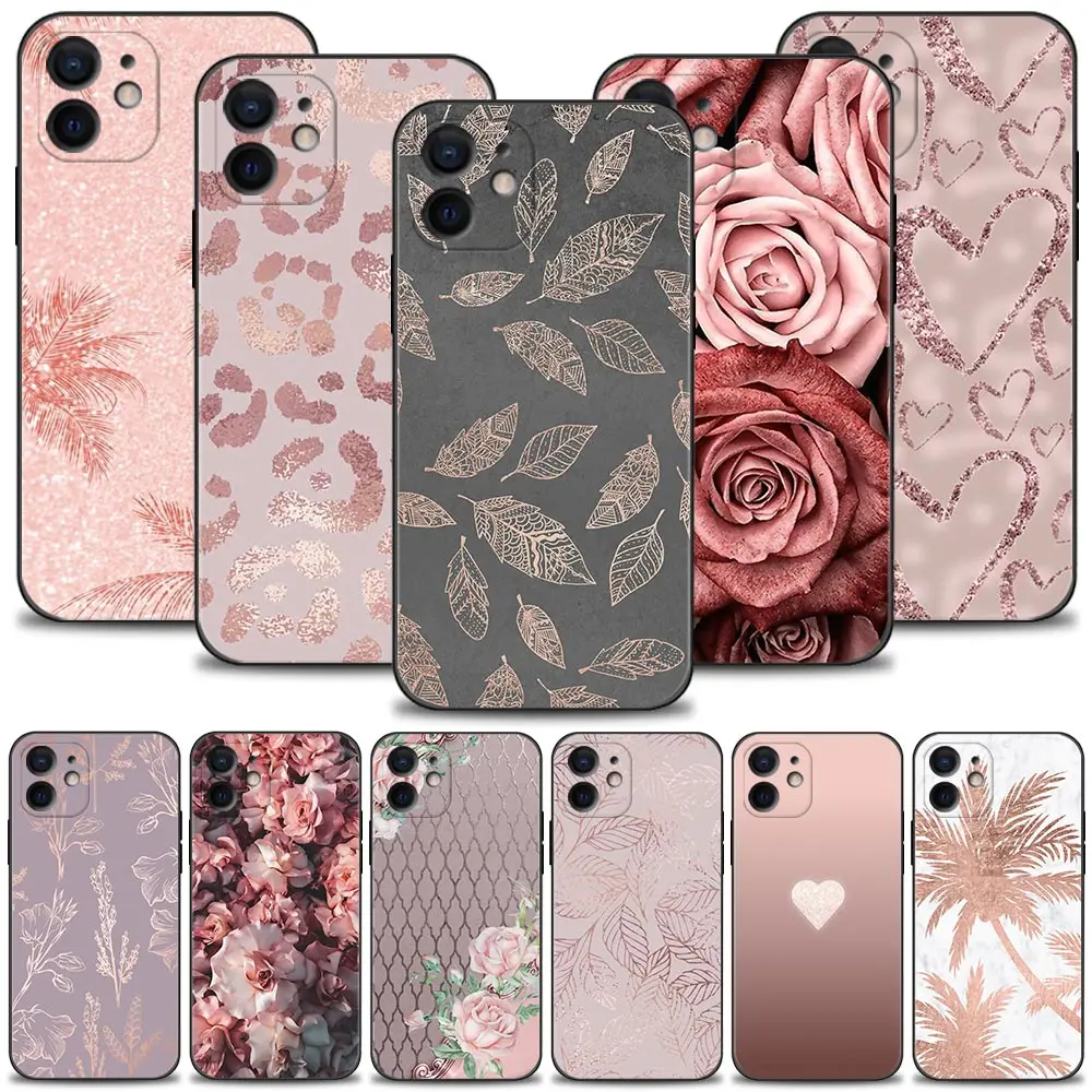 

Beautiful Rose Bling Picture Silicone Case For Apple iPhone 14 13 12 11 Pro Max XS Max XR X 7 8 Plus 13 12 Mini Shell