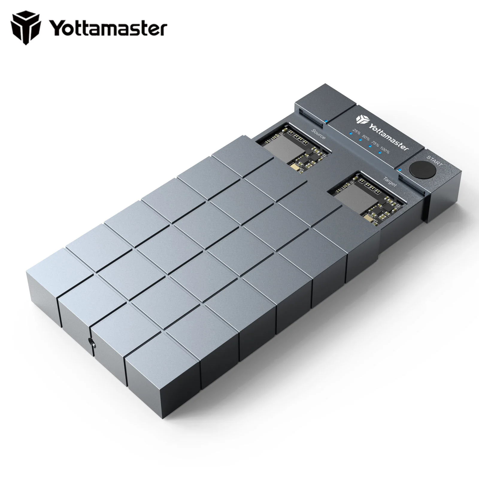 Дубликатор Yottamaster HC Dual-Bay M.2 NVMe, док-станция с автономным клонером
