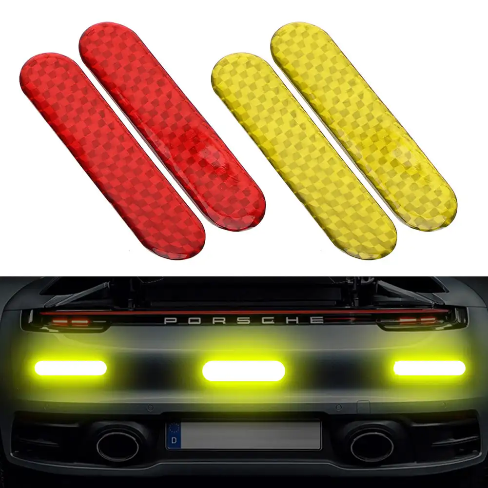 

2pcs Car Reflective Sticker Car Door Stickers Decal Warning Reflective Tape Strips 3 Colors Safety Mark Auto Reflector Stickers