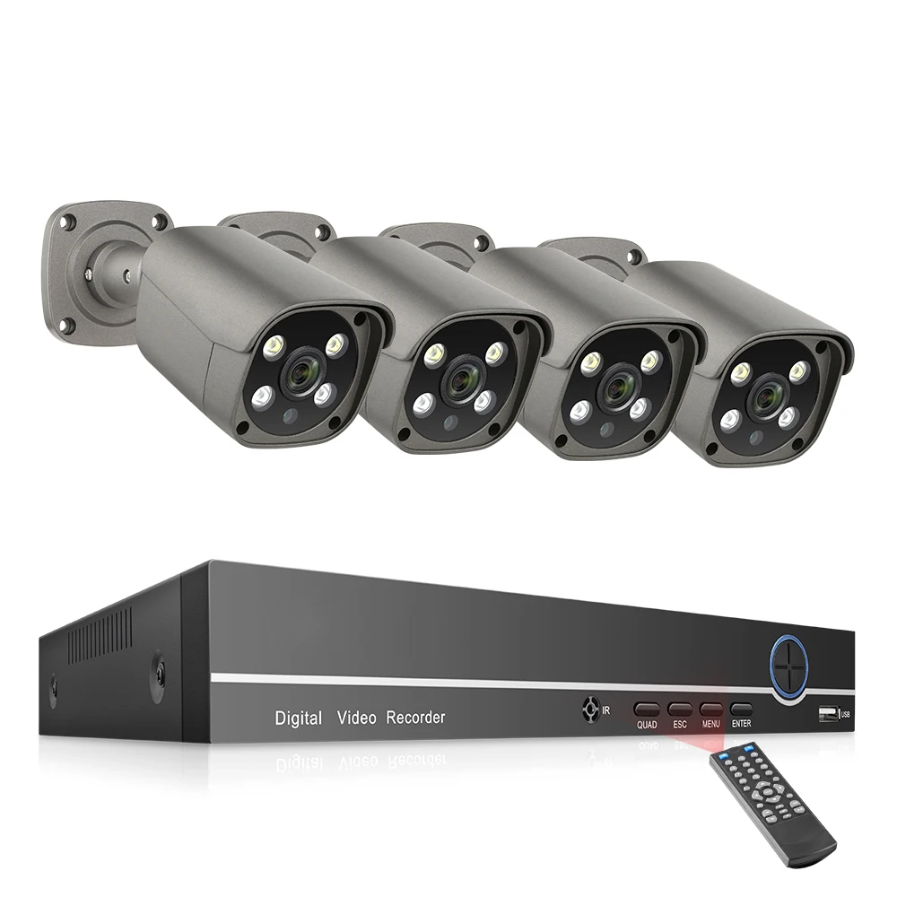 

Professional Poe Cctv Kit Outdoor Video Surveillance Set With 4Pcs 5MP Security Camera With AudioLocal stock