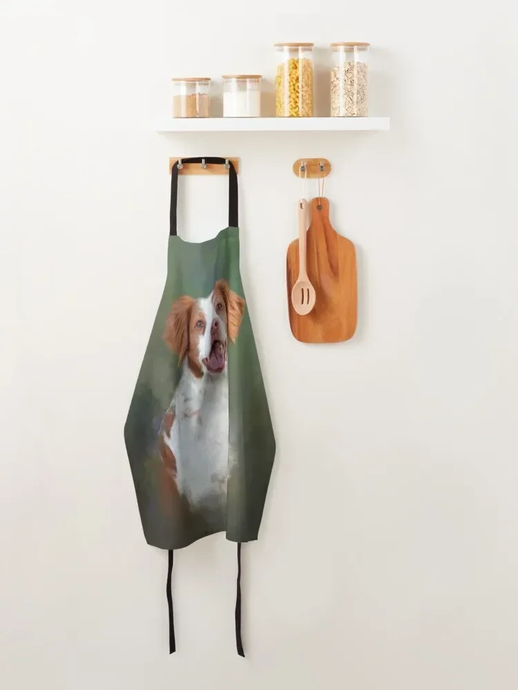 Фартук с изображением собаки Бриттани-спаниеля кухонные аксессуары тканевый