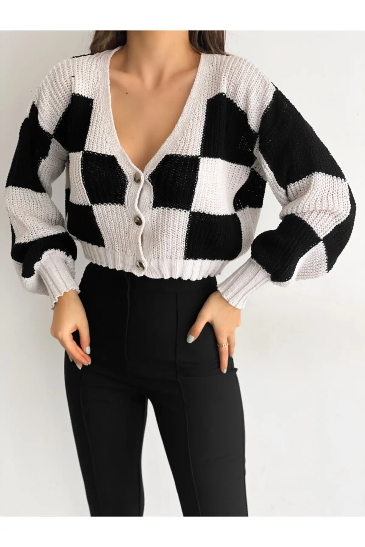 Женский кардиган с запонками в виде воздушных шаров Высококачественная женская