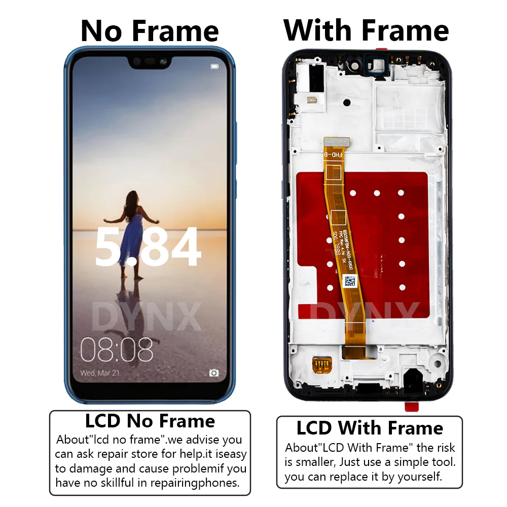 ЖК-дисплей 5 84 дюйма для Huawei P20 Lite сенсорный экран дигитайзер Nova 3e ANE-LX1 заменяемый
