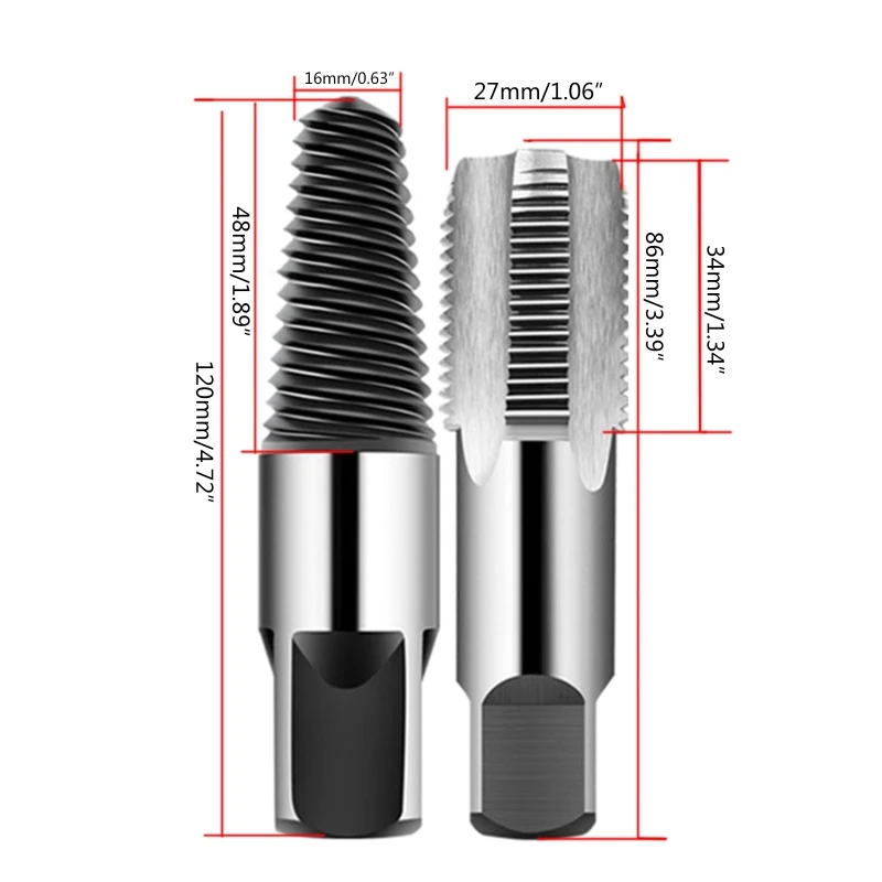 

Screw Extractor 1/2'' 3/4'' Anti-Slip Bolt Removal For Pipes Inner Threading Making Pipe Thread Repair Tools Drill Bit Q81C