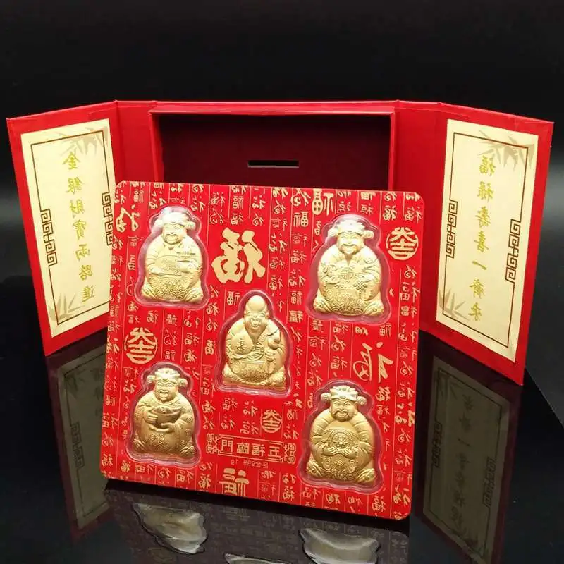 

FREE SHIP 2023 Geomantic omen master multipurpose Amulet Bring good luck Recruit wealth Five Gods of Wealth Gold medal talisman