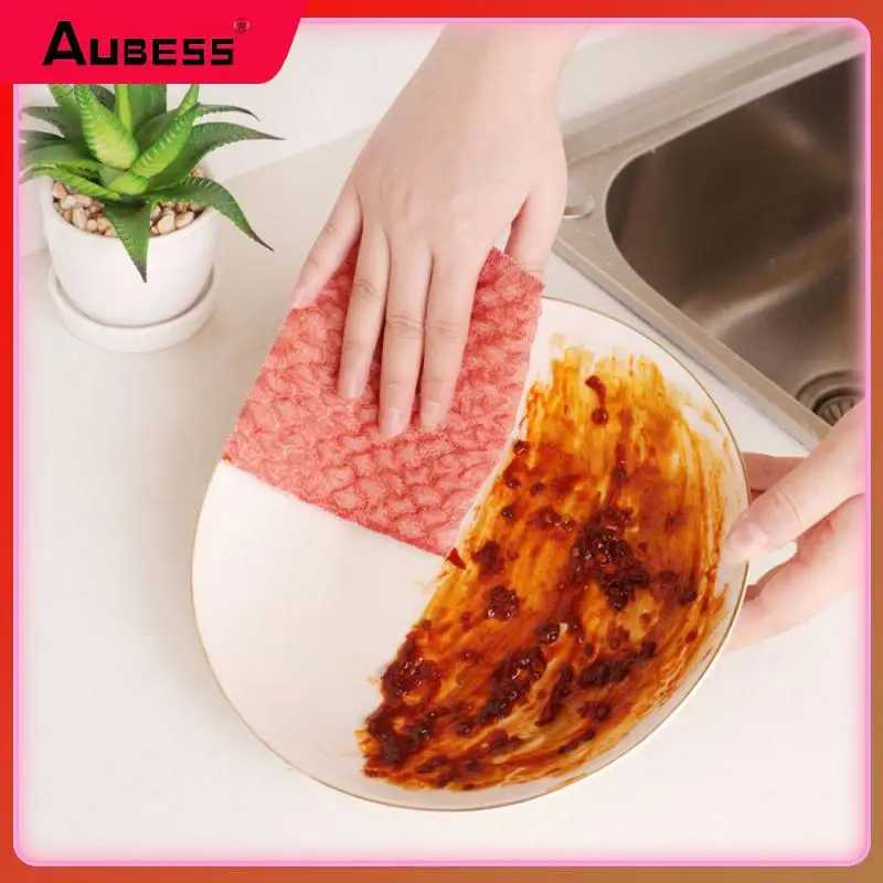 

New Thickened Absorbent Cloth For Kitchen Dish Cloth Strong Decontamination Kitchen Cleaning Cloth Kitchen Cleaning Tools