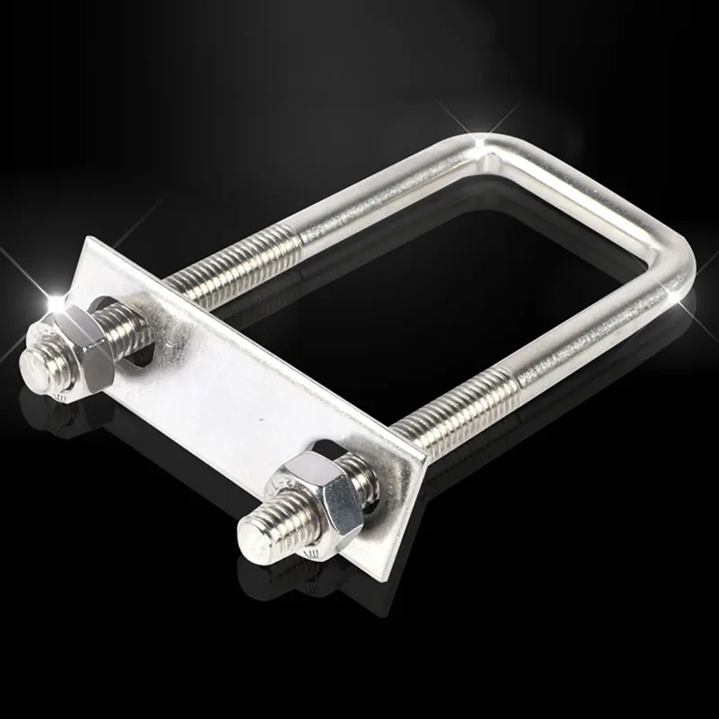 U-образный зажим из нержавеющей стали 304 прямоугольный для труб винт 1 шт./2 шт.