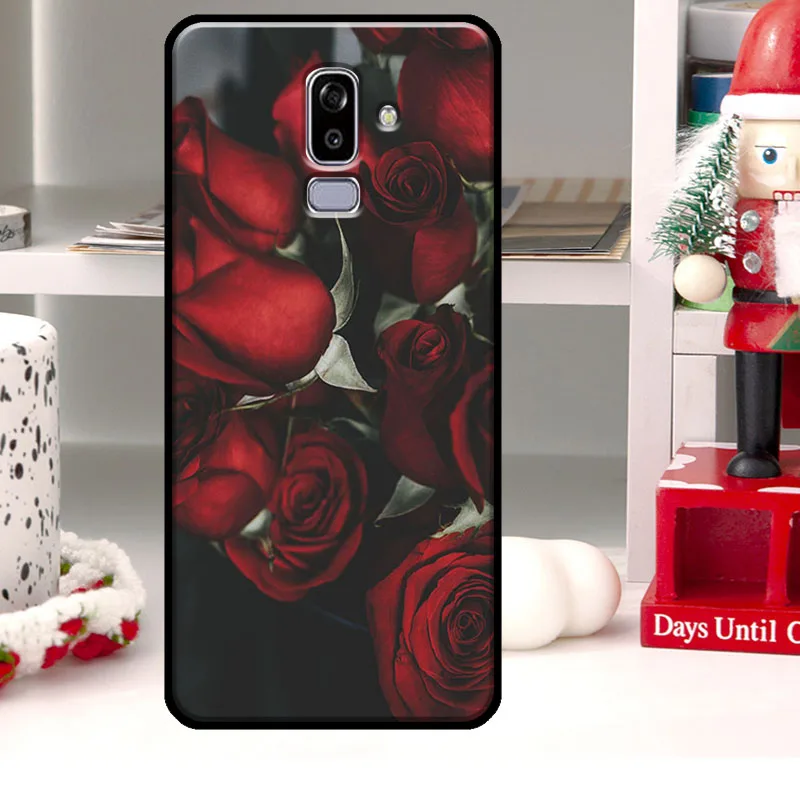 Red Rose Coque For Samsung J4 J6 Plus A6 A7 A8 A9 J8 2018 J1 J3 J5 J7 2016 A3 A5 2017 Case Cover images - 6