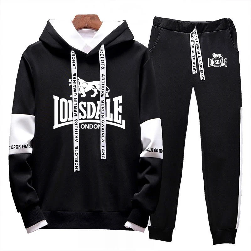 Мужские спортивные костюмы Lonsdale из хлопка толстовки с капюшоном и брюки