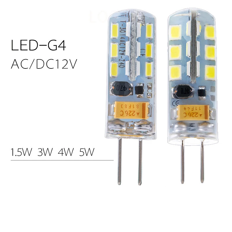 

3pcs 1.5W 3W 4W G4 LED Bulb Light Bulb AC12V DC12V LED Lamp SMD2835 Spotlight Chandelier Lighting Replace Halogen Lamps for Home