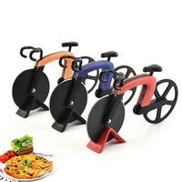 bicycle pizza knife wheel stainless steel plastic bicycle roller pizza chopper slicer kitchen gadget