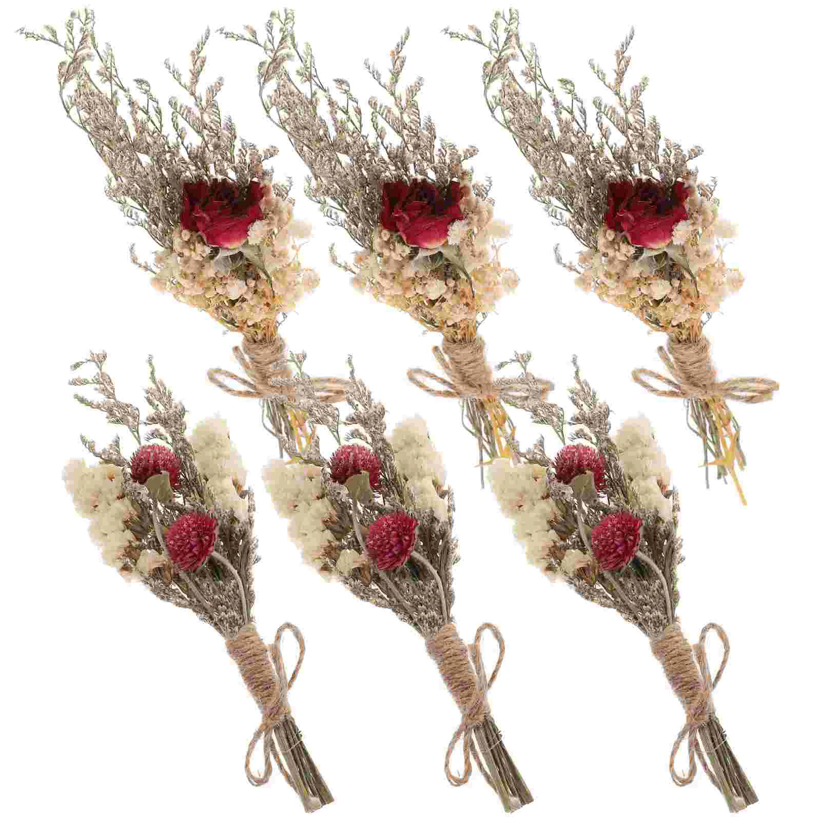 

6 Bundles Dried Flowers Bouquet Decoration Natural Chirihong Small Arrangement Dry