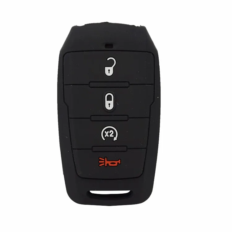 

Силиконовый резиновый чехол для автомобильного ключа Xinyuexin, чехол для Dodge RAM 1500 Limited LongHorn 2019 2020, 4 защитные кнопки для ключей