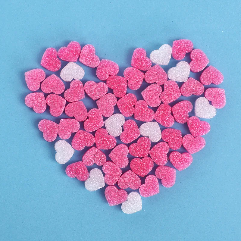 

50pcs Heart Shaped Foam for Wedding Party Home Decoration Gift Box Filling Material Packing Wedding Flower Box Filler