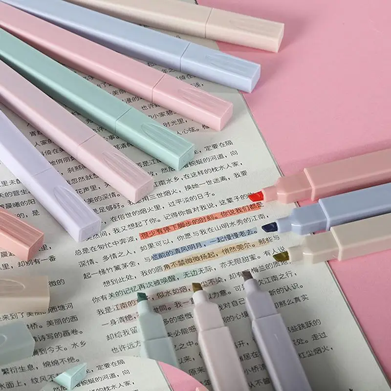 

Soft Tip Highlighter Kawaii Marker Highlighter Set Soft Tip Double Tip Highlighter Light Color Scrapbook Painting Stationery