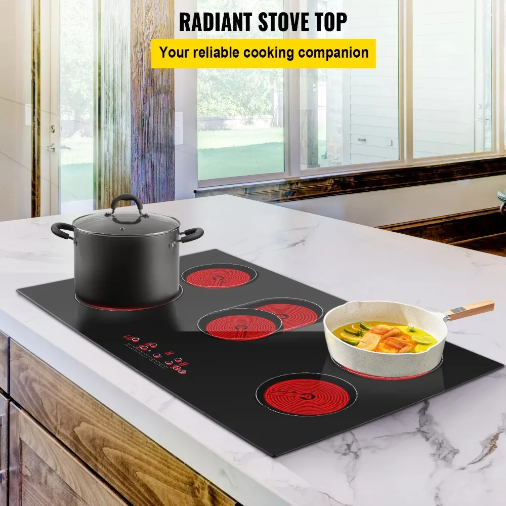 

2023 New BENTISM Built-in Electric Cooktop Radiant Ceramic Cooktop 5 Burners 35.4x20.5in