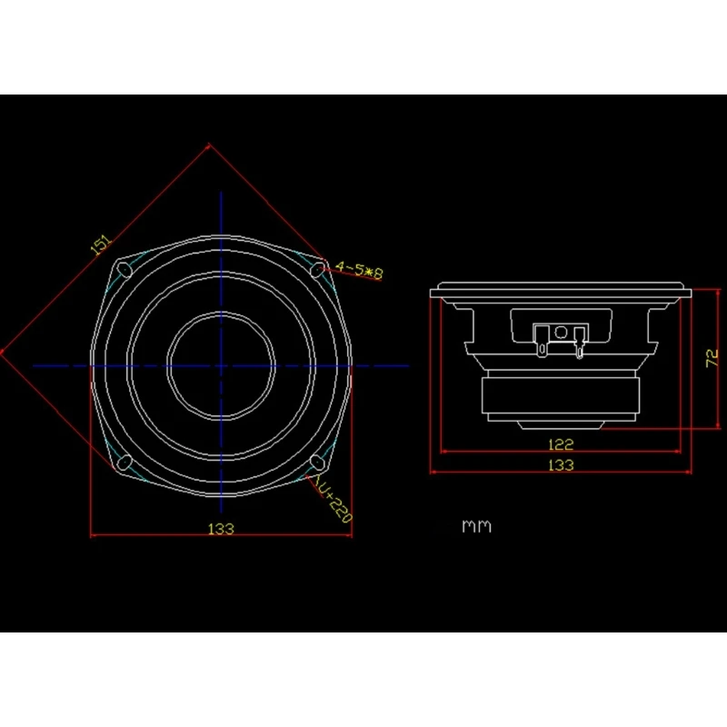 Новый 5 25-дюймовый сабвуфер динамик 8 Ом 4 120 Вт для электронного рояля Прямая
