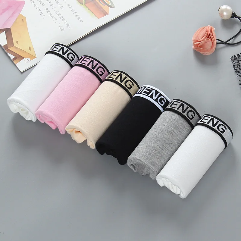 6Pc/Lot Girls Cotton Colorful Briefs Panties Letter Teens Teenage Underwear Puberty 8-14Years Old Young Adolescente