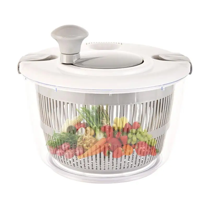 

Vegetable Drain Basket Kitchen Vegetable Tool Dehydrator Household Vegetable Basin Fruit Spin Dryer Hand Shake Kitchen Gadgets