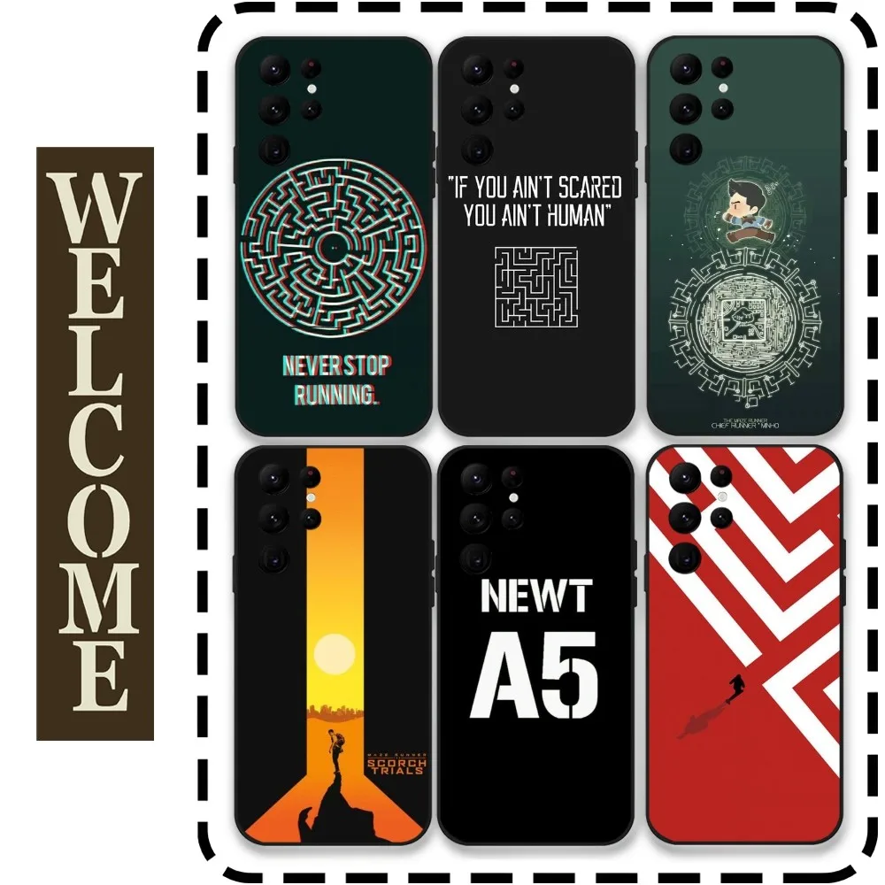 The M-Maze R-Runner Phone Case for Samsung Galaxy S24 Ultra S22 S23 S21 S20 5G Protective Silicone TPU Funda