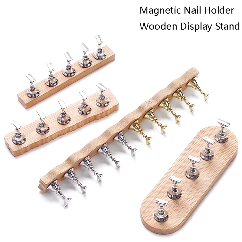

Магнитный держатель для ногтей деревянная подставка для ложных кончиков для ногтей Гель-лак для демонстрации полки палитры инструменты для маникюра