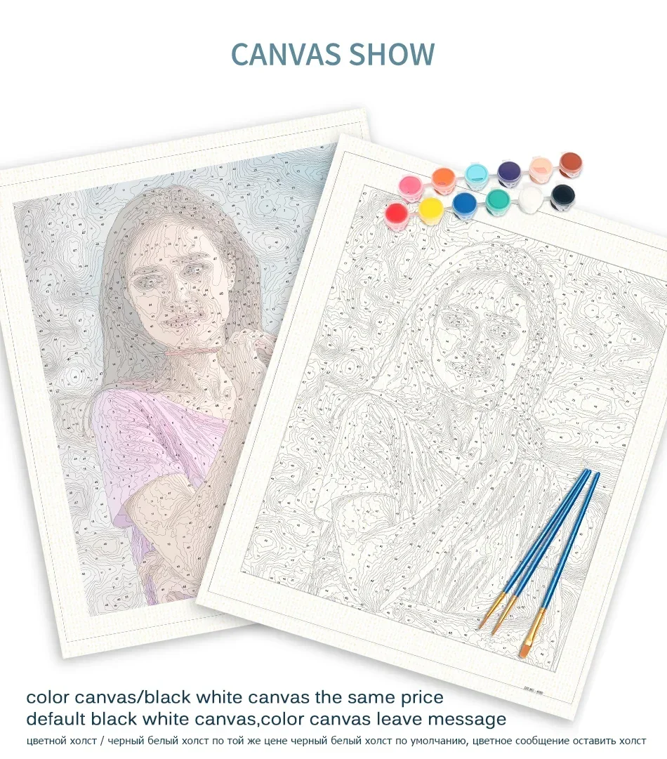 641967 Картина маслом лошади по номерам набор цветных рисунков на холсте краска