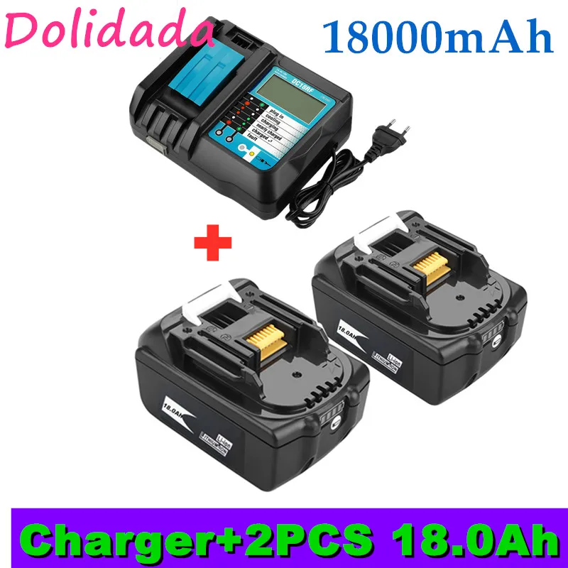 

original 18V18Ah Battery 18000mah Li-Ion Battery Replacement Power Battery for MAKITA BL1880 BL1860 BL1830battery+4A Charger