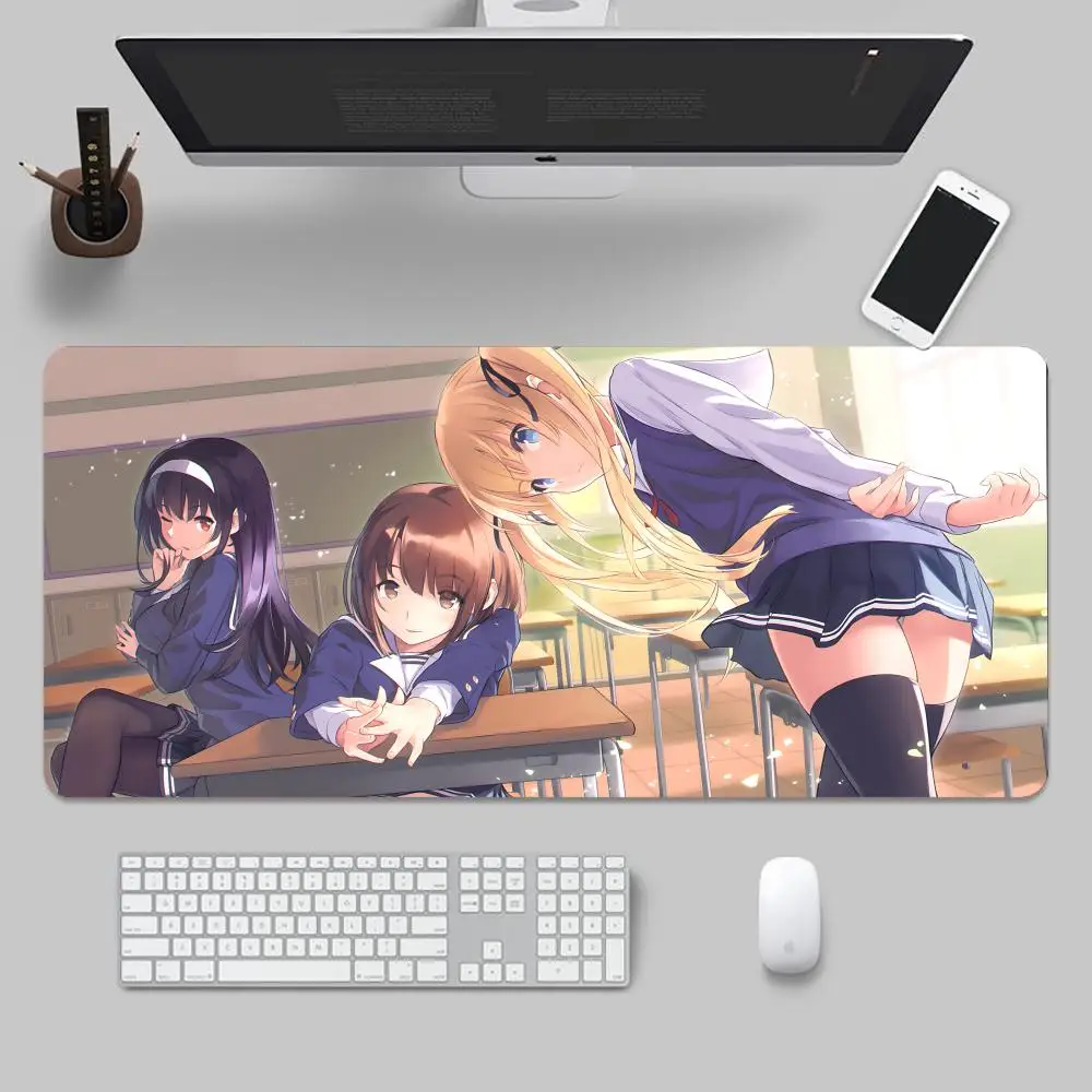 Коврик для мыши Game Saekano коврики клавиатуры кавайная резина нескользящий