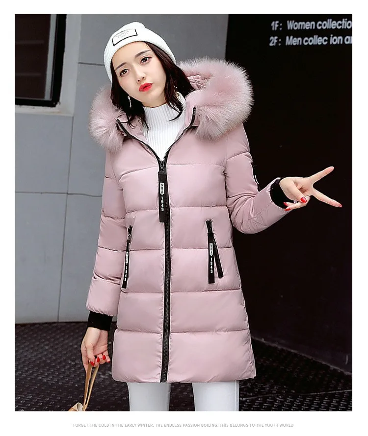 Large Wool Collar Cotton Jacket Women's Long Loose Fashion Cotton-padded Jacket Explosion-style Cotton Coat 2022 New