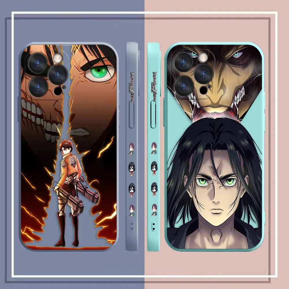 Case For Apple iPhone 14 13 12 11 Pro XS Max Mini X XR SE 7 8 6 6S Plus Case Funda Cqoue Shell Capa Anime A-Attack O-On T-Titan