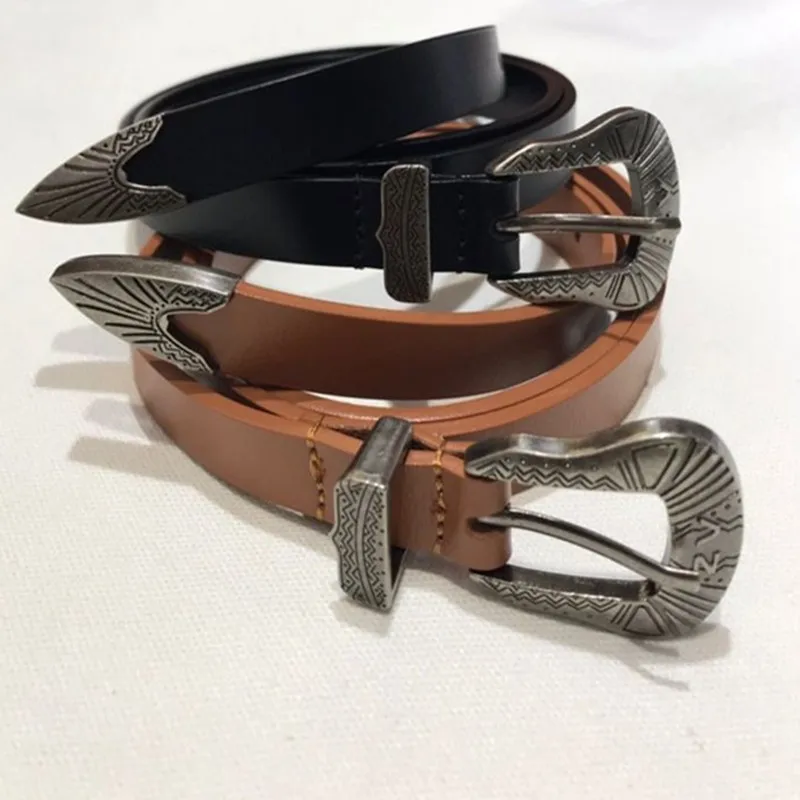 

New Belts for Women Fashion Design Belts Cow Leather Womans Belt Letters Carve Patterns Women Belt Small Zv Belt for Women